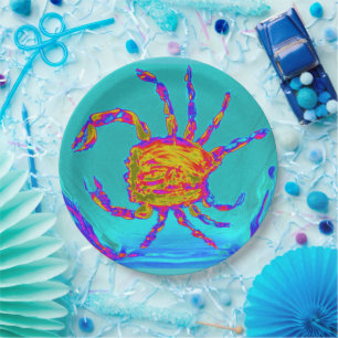 Crab Sea Animal Painting Seafood Paper Plate