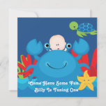 Crab & Sea Friends 1 Yr Old Birthday Party Invite<br><div class="desc">Cute Blue Crab Motif Invitation is what every child loves... .Other sea creatures  are on this beautiful cute invitation.</div>