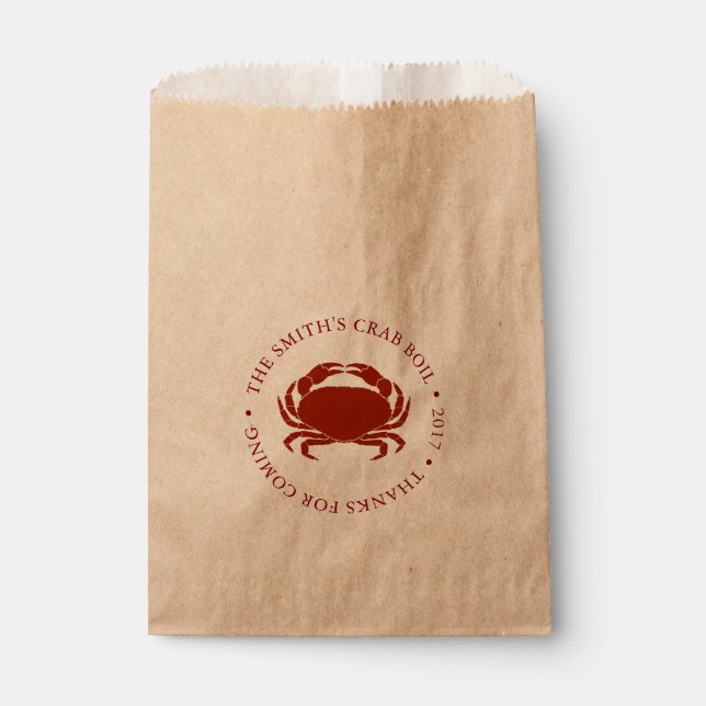 Crab | Seafood Boil Customisable Favour Bags (Front)