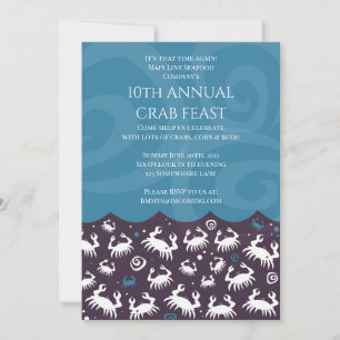 CRAB Seafood FEST FEAST Annual VIP Dinner Party Invitation