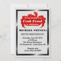 Crab Seafood Party Birthday Party Invite