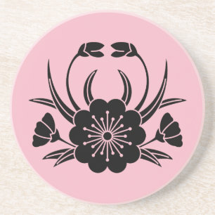Crab-shaped cherry blossom coaster