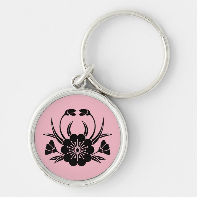 Crab-shaped cherry blossom key ring (Front)