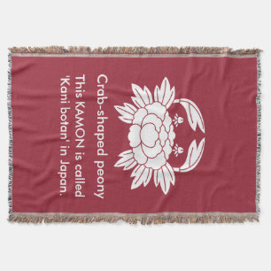 Crab-shaped peony throw blanket
