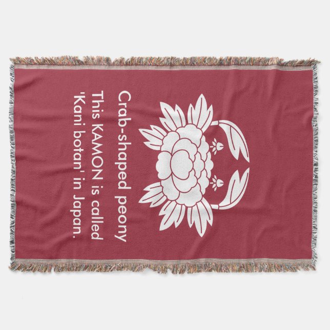 Crab-shaped peony throw blanket (Front)