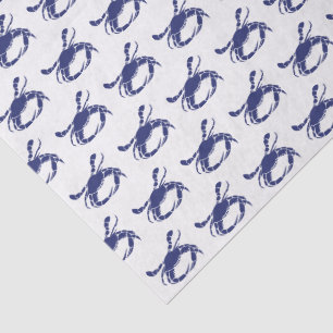 Crab Silhouette #1 Drawing Blue Tissue Paper