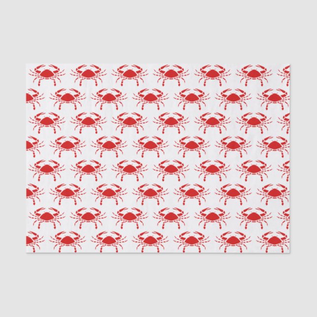 Crab Silhouette #2 Drawing Red Tissue Paper (Front)