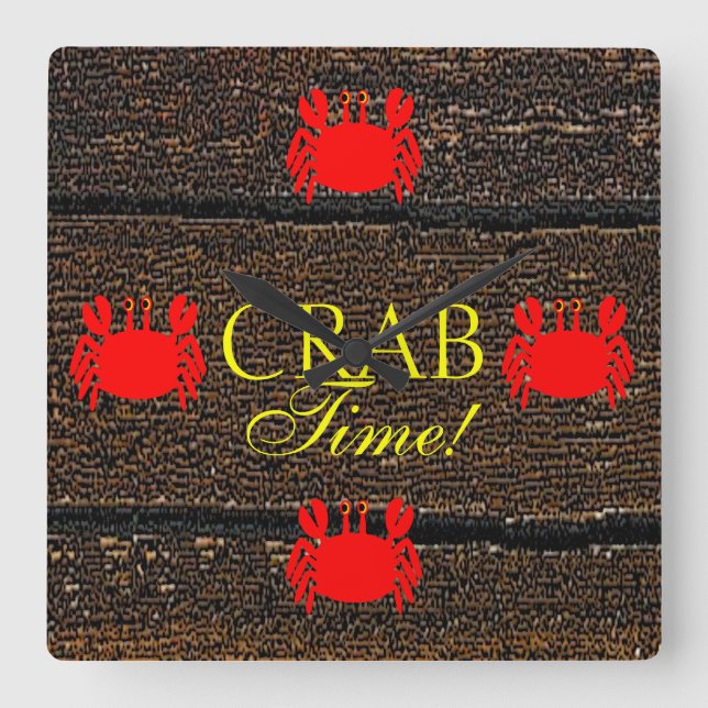 Crab Square Wall Clock (Front)