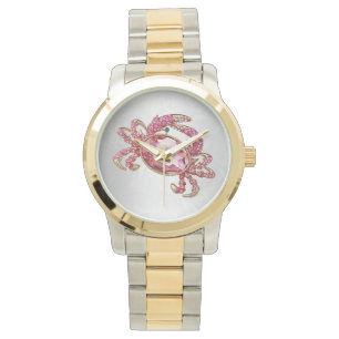 Crab Star Sign Cancer Pink Diamond look glam Watch