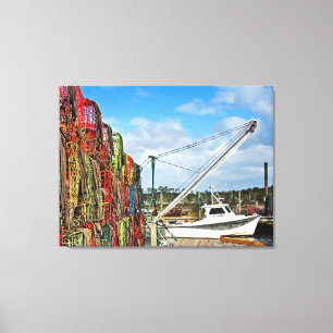 Crab Traps Stacked and Ready Canvas Print