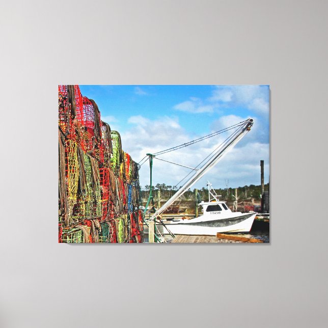 Crab Traps Stacked and Ready Canvas Print (Front)