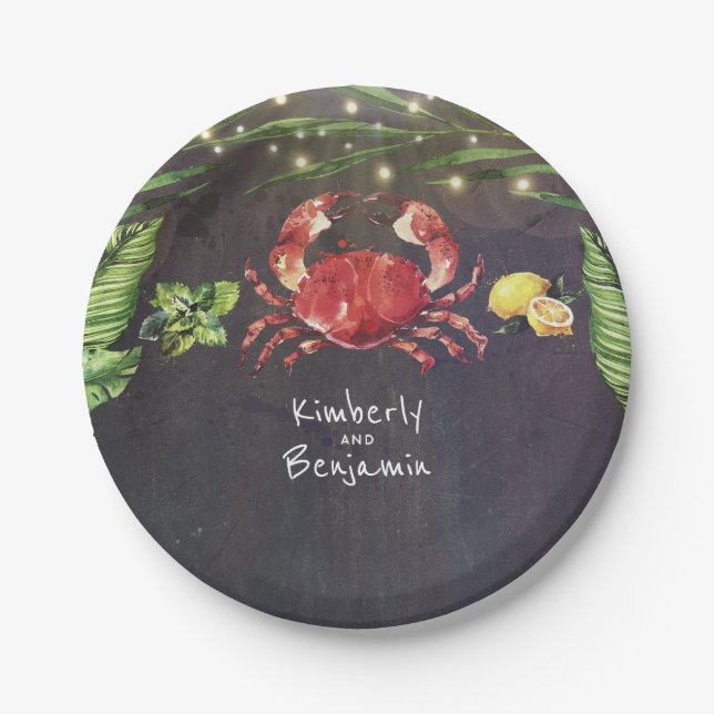Crab Tropical Beach Paper Plate (Front)