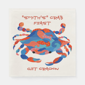 Crab Watercolor  Paper Plates Napkins