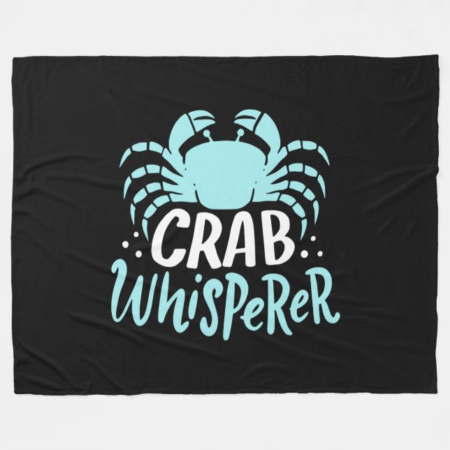 Crab Whisperer Fleece Blanket (Front (Horizontal))