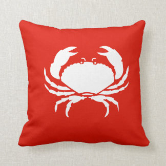 CRAB WHITE on red pillow