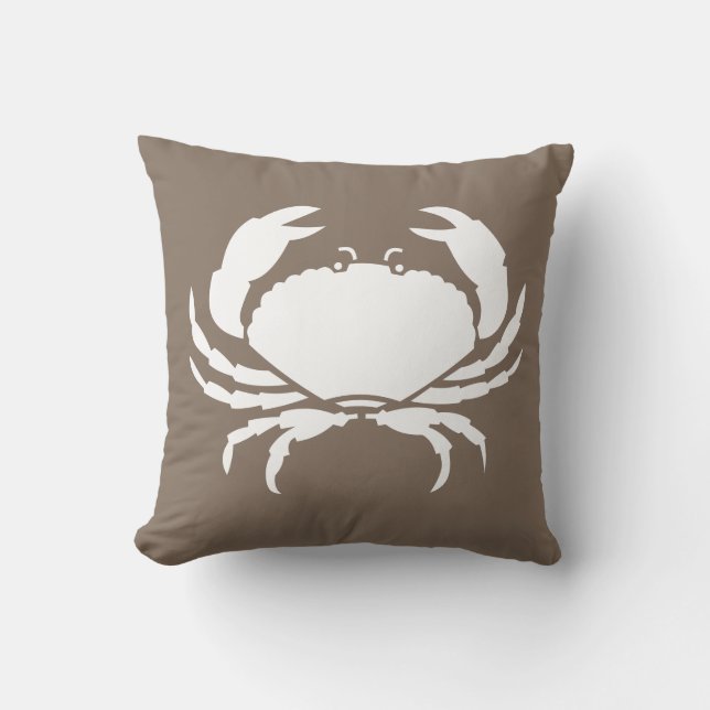 CRAB WHITE onl brown pillow (Front)