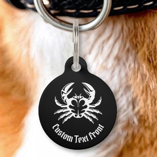 Crab White Pet Tag