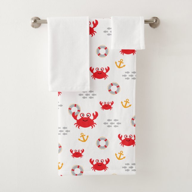 Crab with Lifebuoy Bath Towel Set (Insitu)