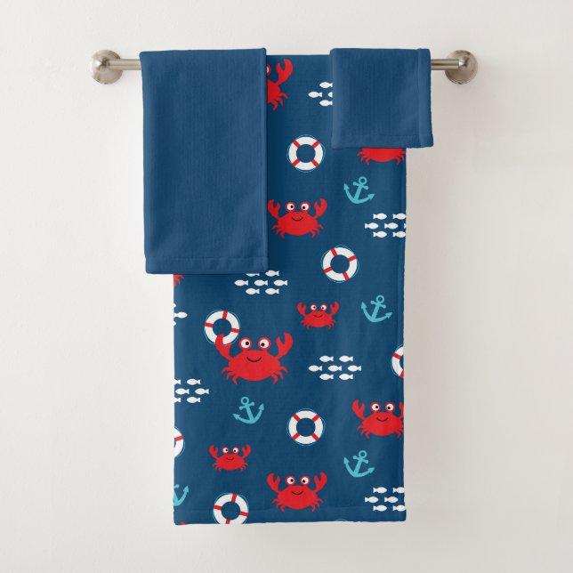 Crab with Lifebuoy Bath Towel Set (Insitu)