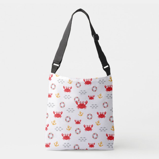 Crab with Lifebuoy Crossbody Bag (Front)