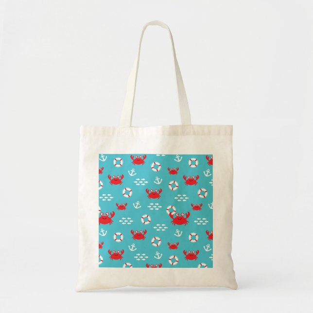 Crab with Lifebuoy Tote Bag (Front)