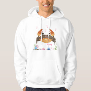 Crab with subtle bubbles and underwater flora  hoodie