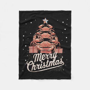 Crab Xmas Tree Crab Christmas Tree Tank Top3 Fleece Blanket