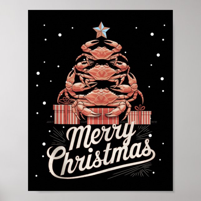 Crab Xmas Tree Crab Christmas Tree Tank Top3  Poster (Front)