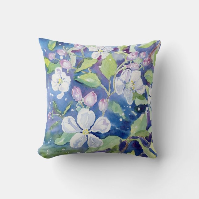 "Crabapple Blossoms" Accent Pillow (Front)