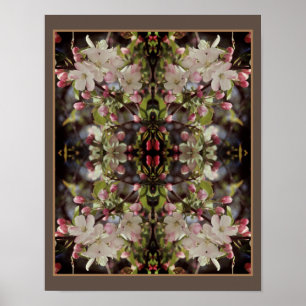 Crabapple Blossoms Vintage Abstract Poster