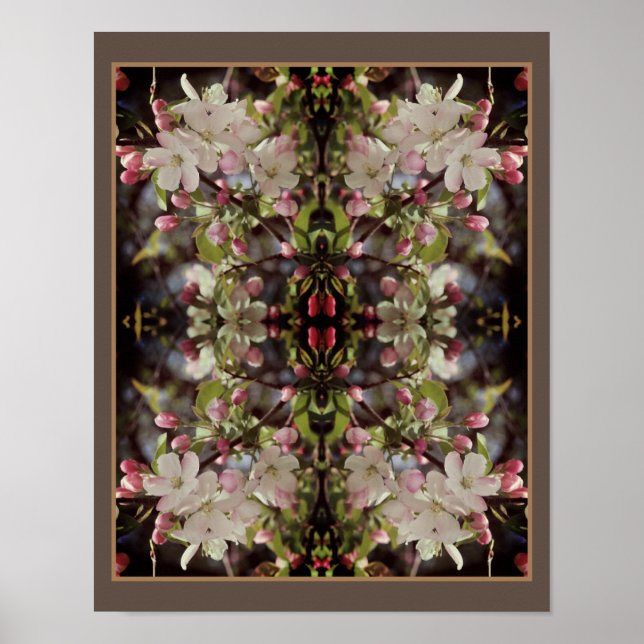 Crabapple Blossoms Vintage Abstract Poster (Front)
