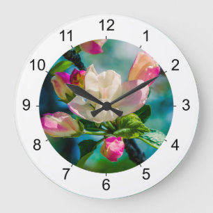 Crabapple flower and buds large clock