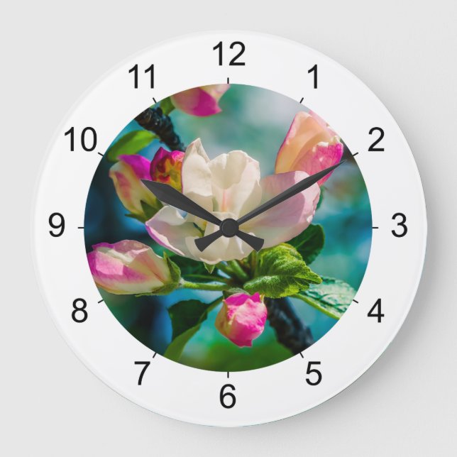 Crabapple flower and buds large clock (Front)