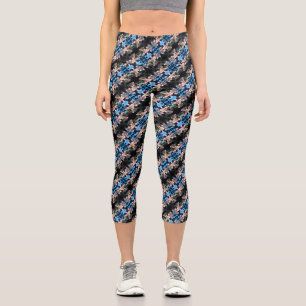 Crabapple Flower Blossom Abstract Pattern  Capri Leggings