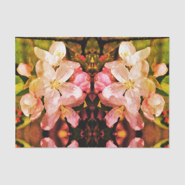 Crabapple Spring Flower Blossoms Shabby Decoupage  Tissue Paper (Front)