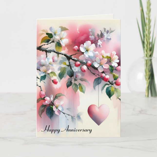 Crabapple Tree Heart Anniversary Card (Front)