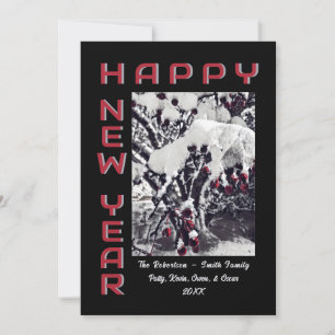 Crabapples in Snow Happy New Year  Holiday Card