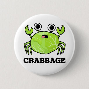 Crabbage Funny Cabbage Crab Pun 6 Cm Round Badge