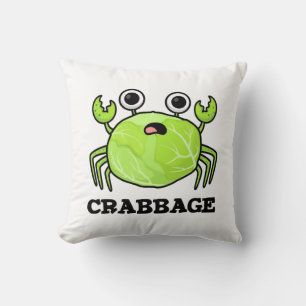 Crabbage Funny Cabbage Crab Pun Cushion