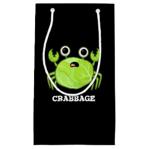 Crabbage Funny Cabbage Crab Pun Dark BG Small Gift Bag