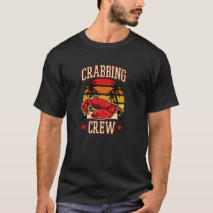 Crabbing Crew Tropical Vintage Style Beach Trip T-Shirt