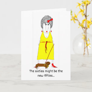 Crabby Baby Boomer with Yellow Dress and Dog Card