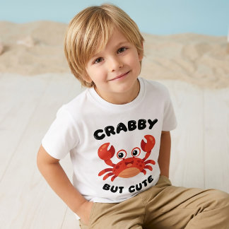 Crabby but Cute Crab Cartoon T-Shirt for Boys