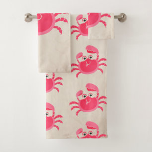 Crabby Crab Design Bath Towel Set