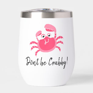 Crabby Crab Design Thermal Wine Tumbler