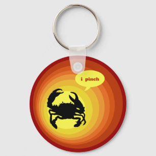 Crabby Crab says "I Pinch". Key Ring