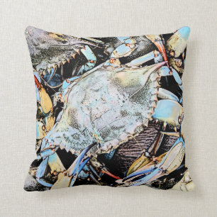 Crabby Crab Square Throw Pillow