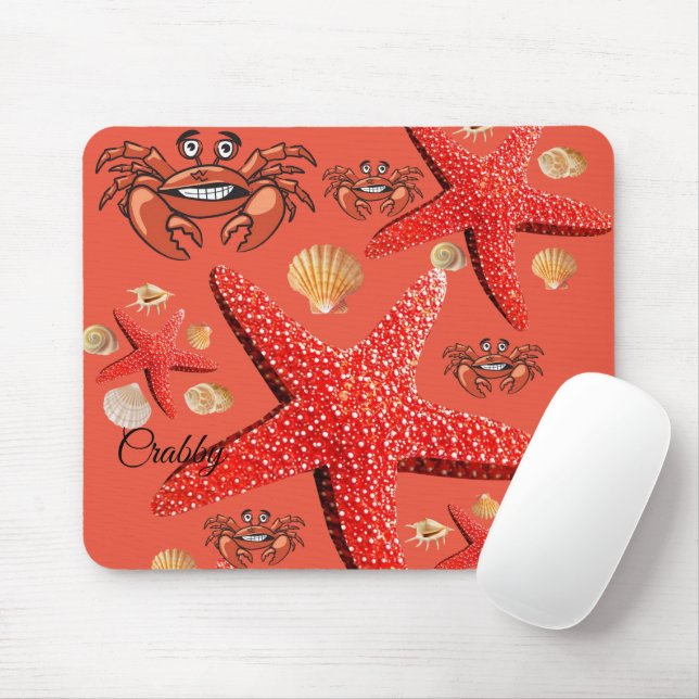 Crabby Crab Starfish Mouse Pad! Mouse Pad (With Mouse)