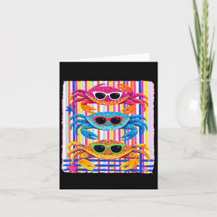 Crabby Crab Sungles Summer Hawaii Beach Vacation Card