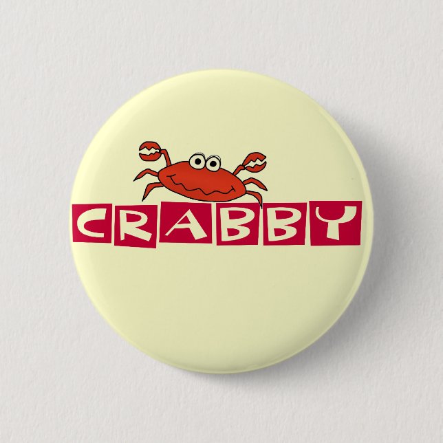 Crabby Crab Tshirts and Gifts 6 Cm Round Badge (Front)